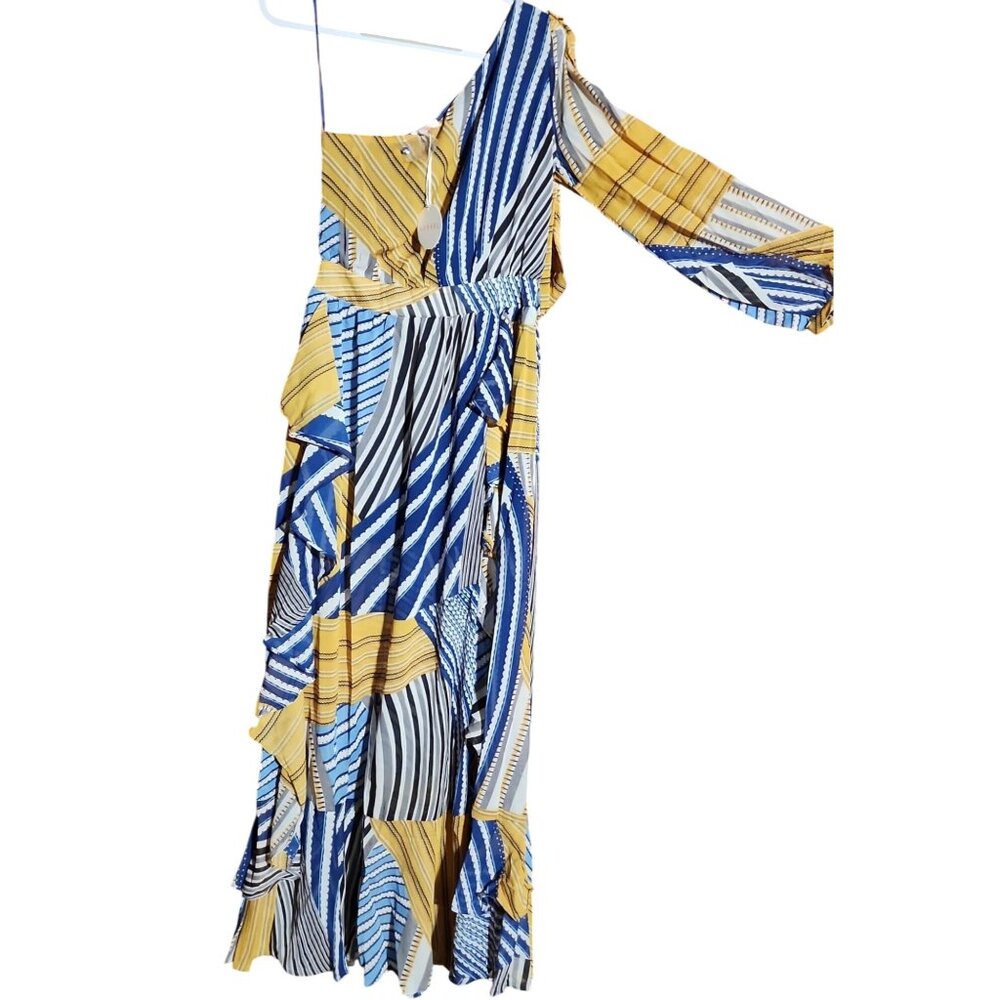 One-Shoulder Asymmetric Maxi Dress With Ruffle Hem - Picture 4 of 4